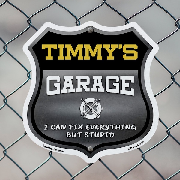 Signmission Timmy's Garage I Can Fix Everything But Stupid, 6 inch X 6 inch, Plastic Sign, 2PK - SHI-P-2PACK-6-490-TIMMY