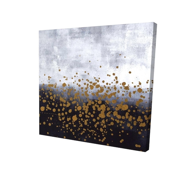 Fondo 16 x 16 in. Gold Paint Splash on Grey Background-Print on Canvas - FO2791226