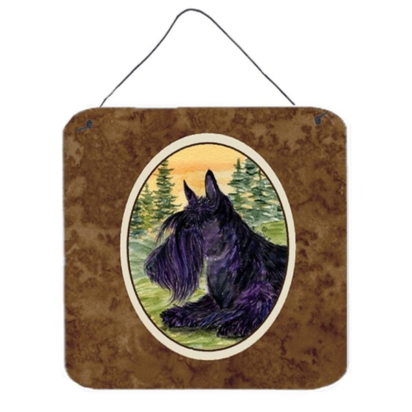 Micasa 6 x 6 in. Scottish Terrier Aluminium Metal Wall or Door Hanging Prints - MI232467
