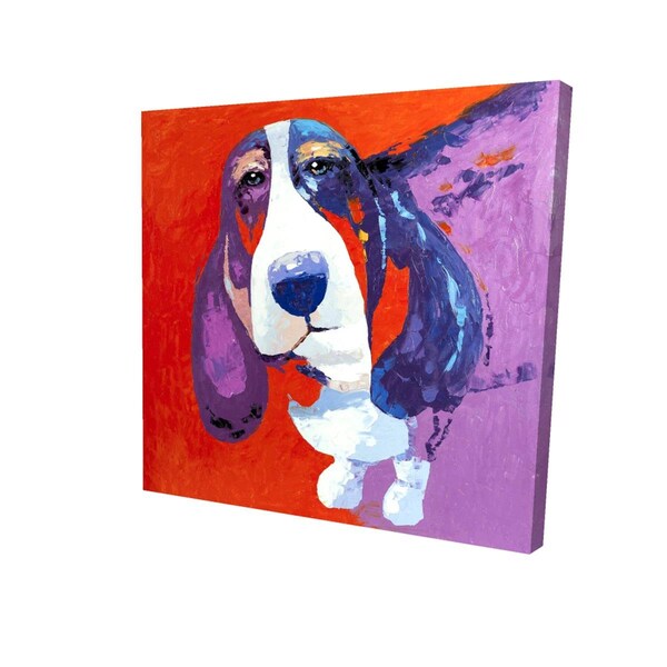 Begin Home Decor 32 x 32 in. Abstract Colorful Basset Dog-Print on Canvas - 2080-3232-AN83