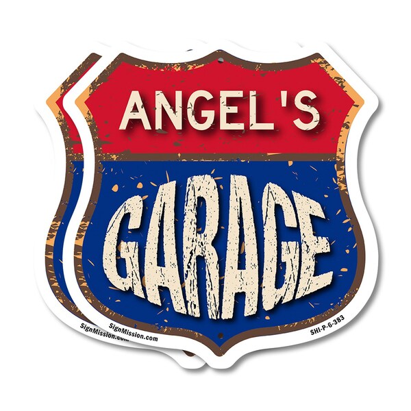 Signmission Angel's Garage, 6 inch X 6 inch, Plastic Sign, 2PK - SHI-P-2PACK-6-383-ANGEL