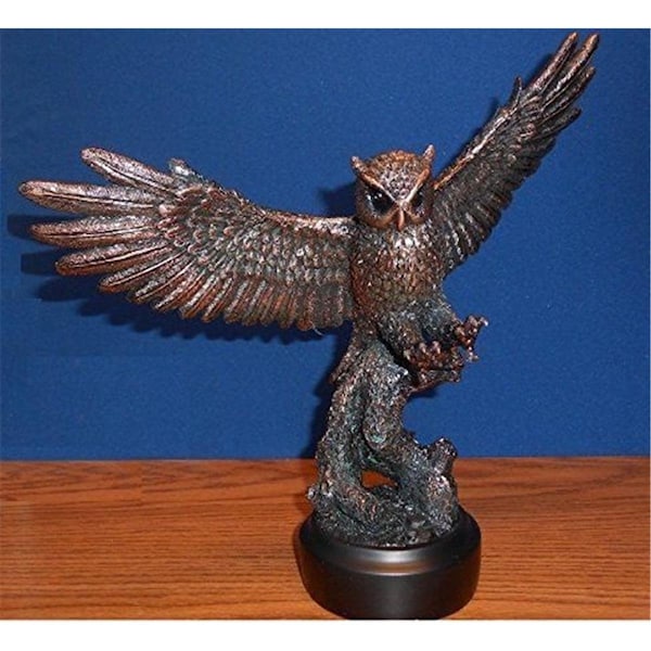 Marian Imports Marian Imports F10001 Owl Bronze Plated Resin Sculpture - 10001