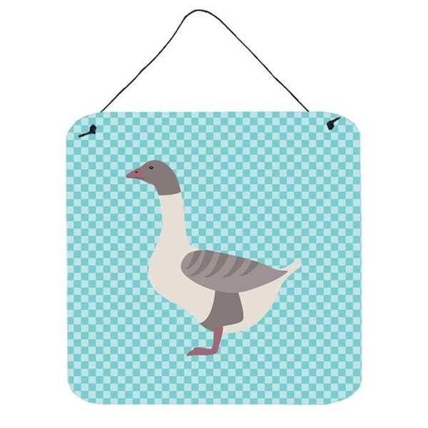 Jensendistributionservices Buff Grey Back Goose Blue Check Wall or Door Hanging Prints; 6 x 6 in. - MI225979