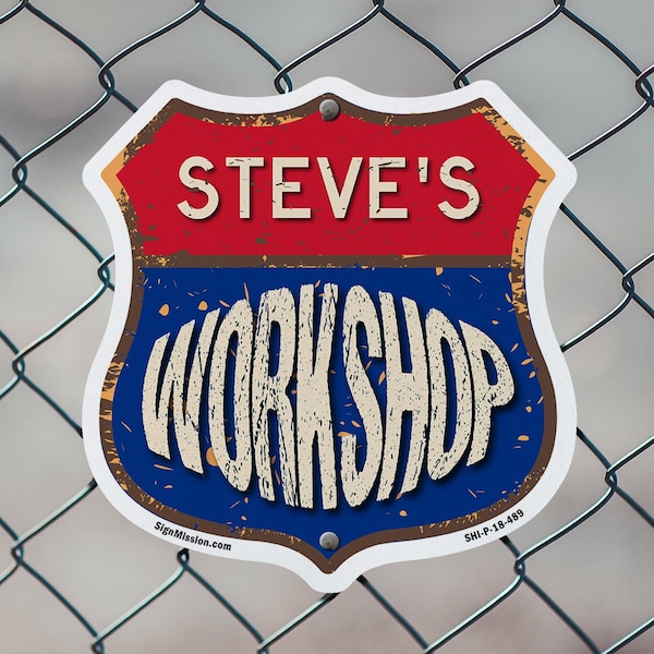 Signmission Steve's Workshop, 6 Inch X 6 Inch, Plastic Sign - SHI-P-6-489-STEVE