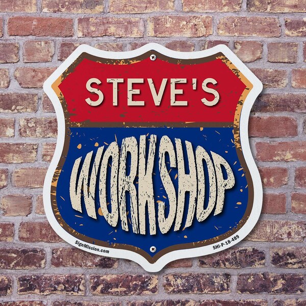 Signmission Steve's Workshop, 6 Inch X 6 Inch, Plastic Sign - SHI-P-6-489-STEVE