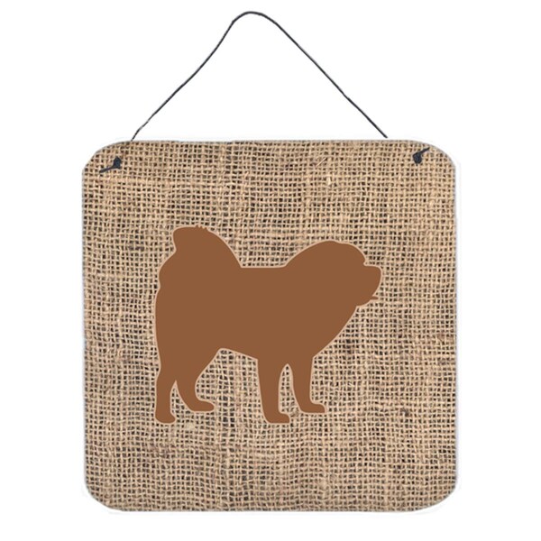 Micasa Chow Chow Burlap And Brown Aluminium Metal Wall Or Door Hanging Prints - MI236346