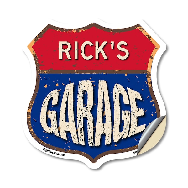 Signmission Rick's Garage, 18 Inch X 18 Inch, Vinyl Decal - SHI-D-18-383-RICK