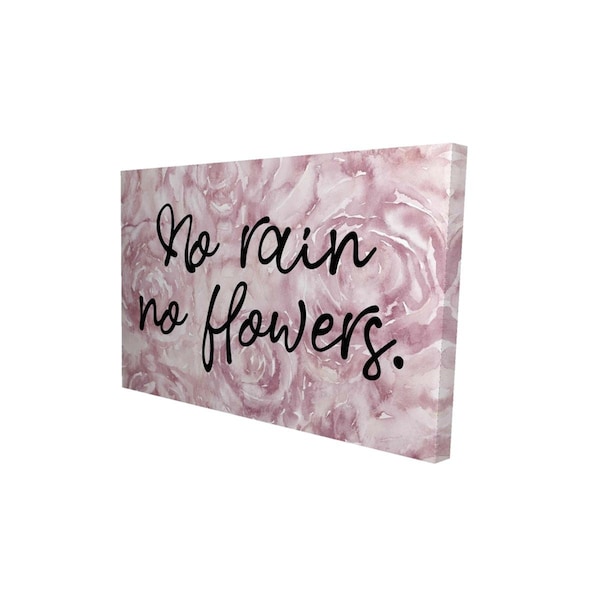 Begin Home Decor 12 x 18 in. No Rain No Flowers-Print on Canvas - 2080-1218-QU27