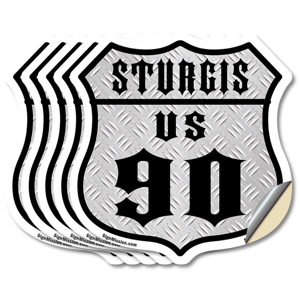 Signmission Sturgis Us 90, 6 inch X 6 inch, Vinyl Decal, 5PK - SHI-D-5PACK-6-481