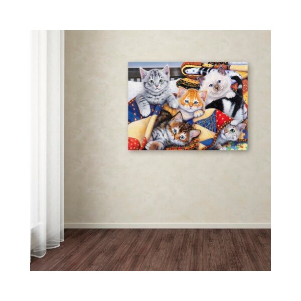 Trademark Fine Art Jenny Newland 'Cozy Kittens' Canvas Art, 35x47 - ALI1995-C3547GG
