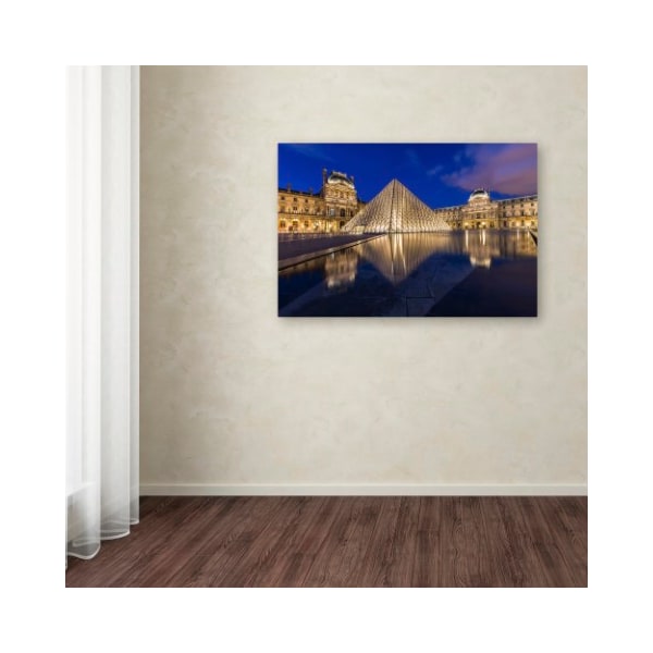 Trademark Fine Art Mathieu Rivrin 'Golden Hour in the Louvre' Canvas Art, 12x19 - RV0050-C1219GG
