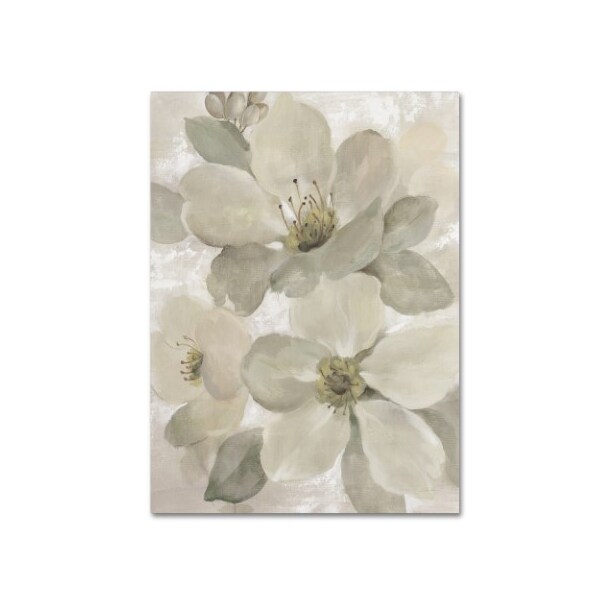 Trademark Fine Art Silvia Vassileva 'White on White Floral I Crop Neutral' Canvas Art, 14x19 - WAP01309-C1419GG