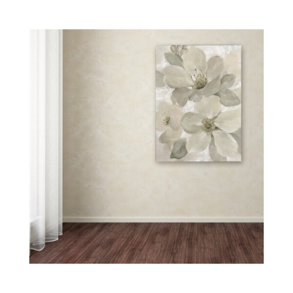 Trademark Fine Art Silvia Vassileva 'White on White Floral I Crop Neutral' Canvas Art, 14x19 - WAP01309-C1419GG