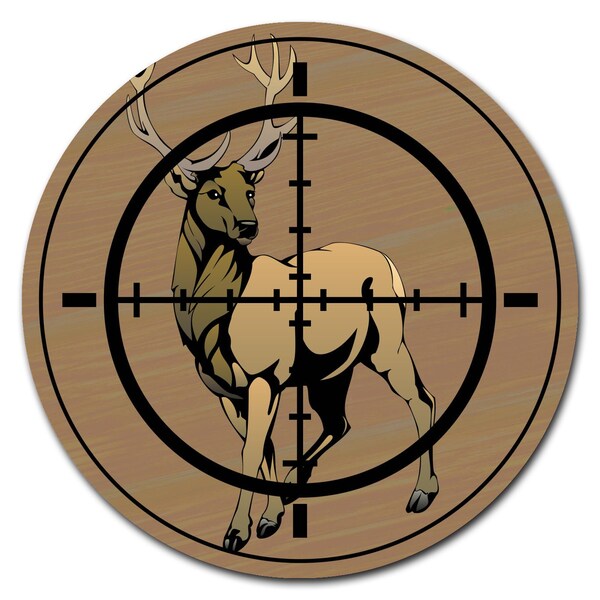 Signmission Deer Hunter Circle Vinyl Laminated Decal - D-36-CIR-DEER HUNTER