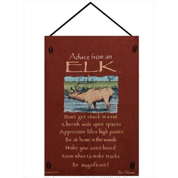 Manual Woodworkers & Weavers Manual Woodworkers and Weavers HWAELK Advice From A Elk Tapestry Wall Hanging Vertical 16 X 26 in. - HWAELK