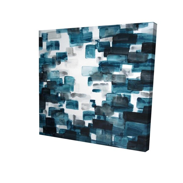 Fondo 32 x 32 in. Turquoise & Grey Shapes-Print on Canvas - FO2793236