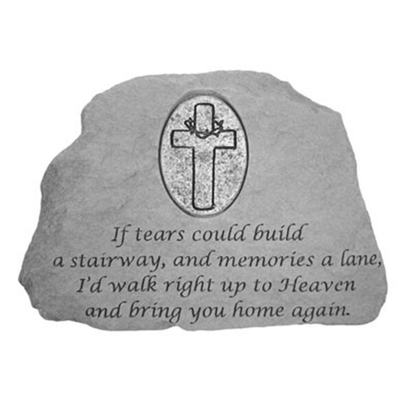 Kay Berry If Tears Could Build A Stairway Memorial Stone with Oval Cross Personalized Insert - 9455