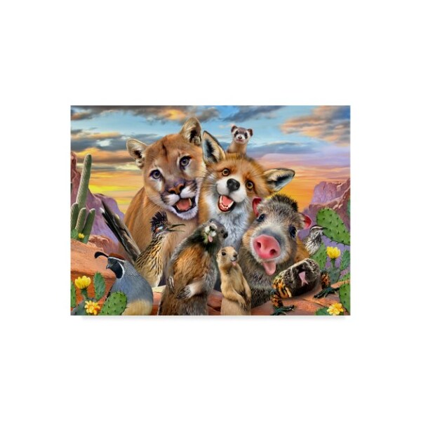 Trademark Fine Art Howard Robinson 'Goofy Animals' Canvas Art, 18x24 - ALI24002-C1824GG