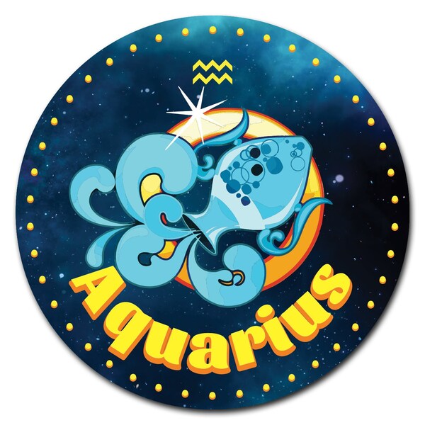 Signmission Aquarius Circle Vinyl Laminated Decal - D-24-CIR-AQUARIUS