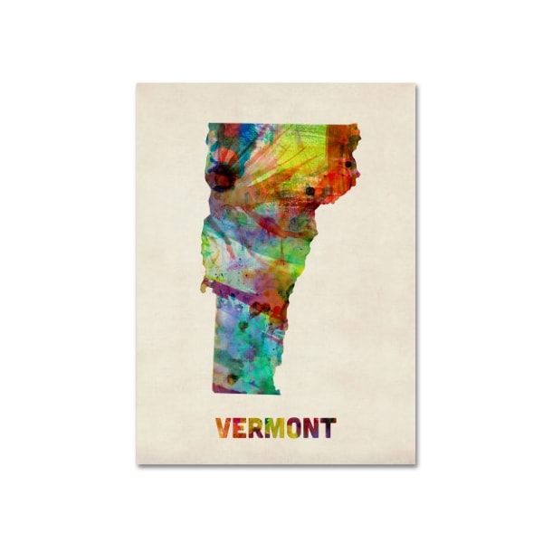 Trademark Fine Art Michael Tompsett 'Vermont Map' Canvas Art, 24x32 - MT0342-C2432GG