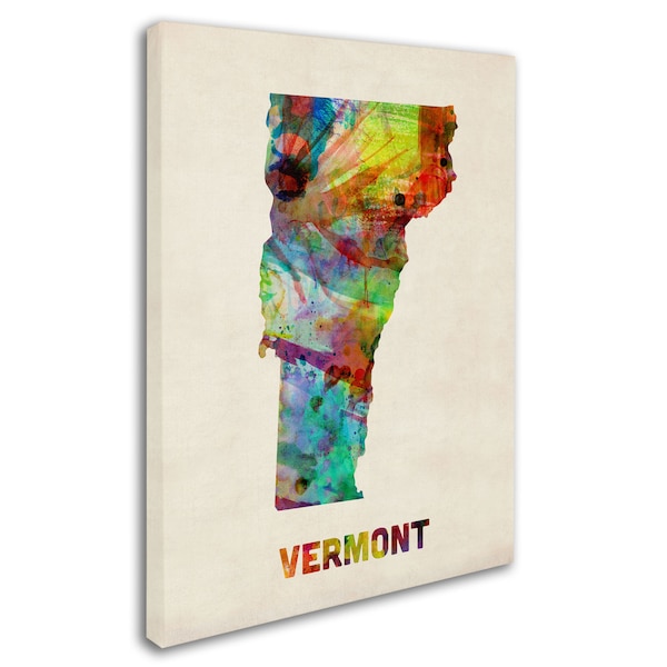 Trademark Fine Art Michael Tompsett 'Vermont Map' Canvas Art, 24x32 - MT0342-C2432GG