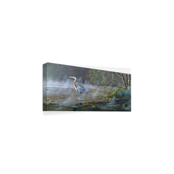 Trademark Fine Art Wilhelm Goebel 'Quiet Cove Great Blue Heron' Canvas Art, 20x47 - ALI33755-C2047GG