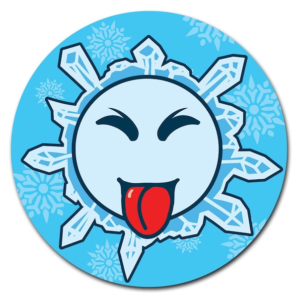Signmission Snowflake Tongue Circle Corrugated Plastic Sign - C-16-CIR-SNOWFLAKE TONGUE