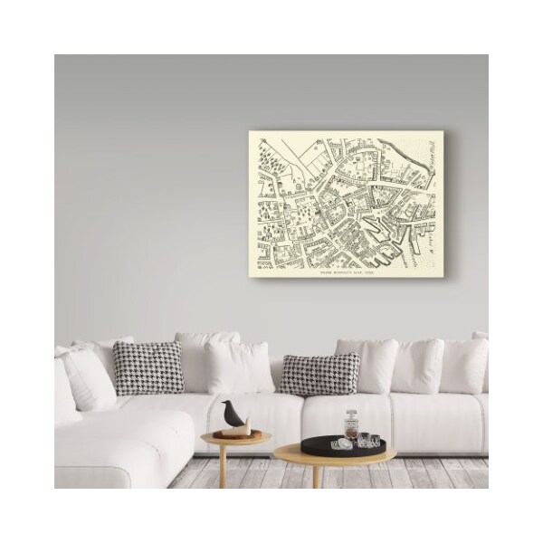 Trademark Fine Art American School 'Map of Boston Bonner's Map II' Canvas Art, 14x19 - BL01798-C1419GG