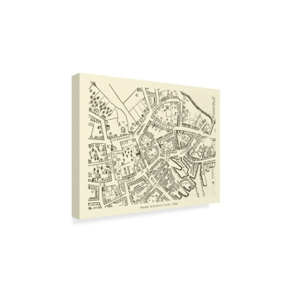 Trademark Fine Art American School 'Map of Boston Bonner's Map II' Canvas Art, 14x19 - BL01798-C1419GG