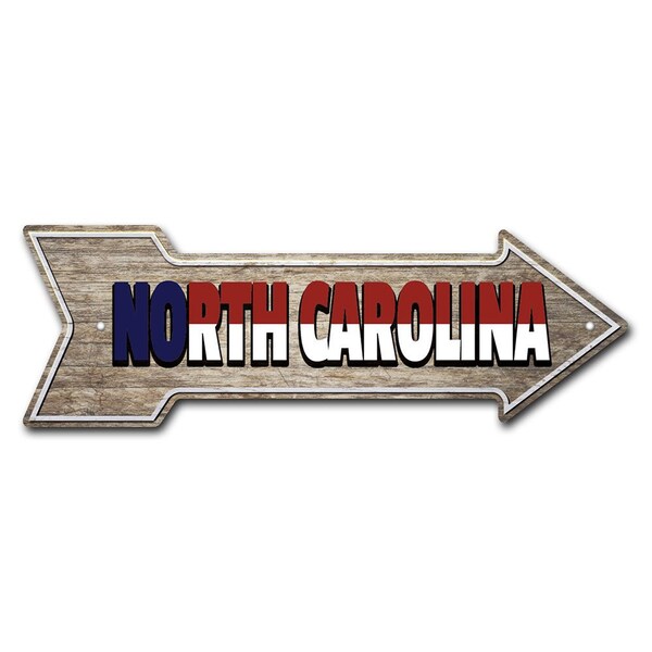 Signmission North Carolina 2 Arrow Sign Funny Home Decor 24in Wide - P-ARROW8-999706