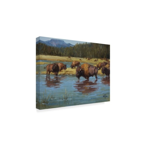 Trademark Fine Art Jack Sorenson 'Buffalo Crossing' Canvas Art, 35x47 - WAG02013-C3547GG