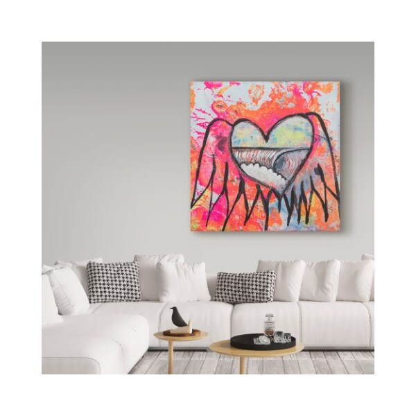 Trademark Fine Art Zwart 'Rock N Roll Heart Barrel' Canvas Art, 18x18 - ALI23462-C1818GG