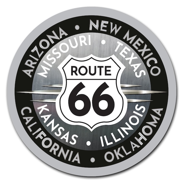 Signmission Route 66 Circle Rigid Plastic Sign - P-8-CIR-ROUTE 66
