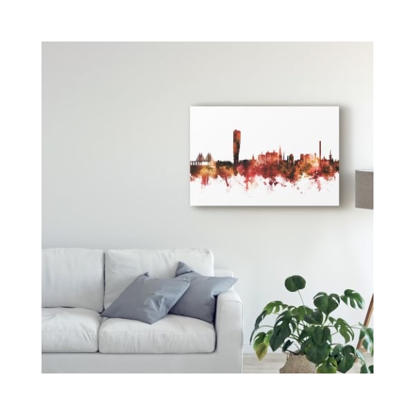 Trademark Fine Art Michael Tompsett 'Malmo Sweden Skyline Red' Canvas Art, 22x32 - MT01981-C2232GG