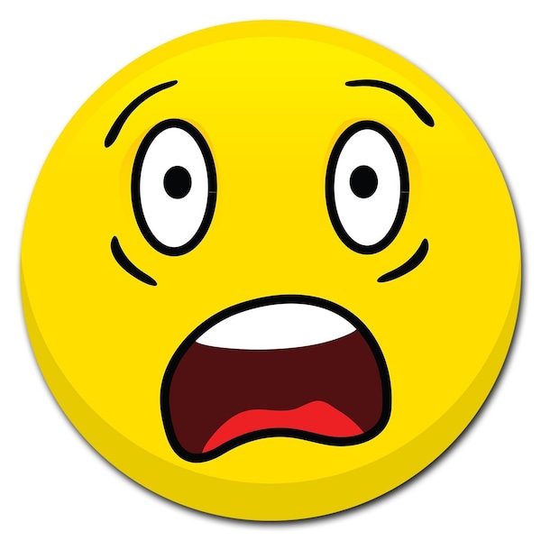 Signmission Emoji Shocked Circle Vinyl Laminated Decal - D-24-CIR-EMOJI SHOCKED