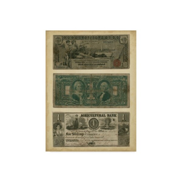 Trademark Fine Art Vision Studio 'Antique Currency V' Canvas Art, 14x19 - WAG04023-C1419GG