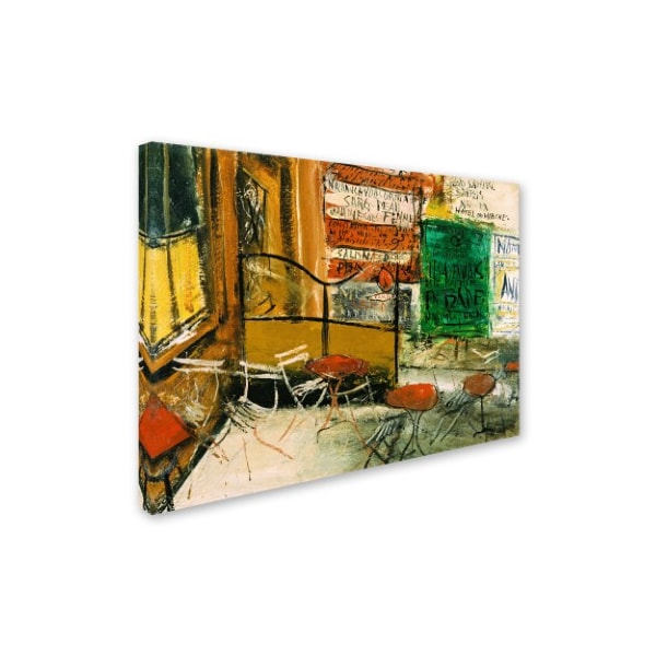 Trademark Fine Art Yuzo Saeki 'Cafe Terrace With Posters' Canvas Art, 14x19 - AA00973-C1419GG