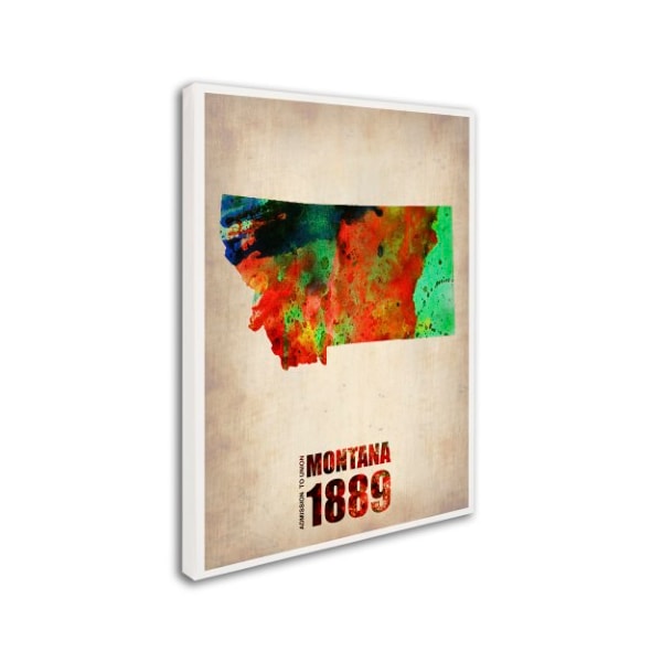 Trademark Fine Art Naxart 'Montana Watercolor Map' Canvas Art, 14x19 - ALI0162-C1419GG