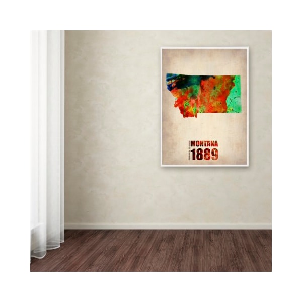 Trademark Fine Art Naxart 'Montana Watercolor Map' Canvas Art, 14x19 - ALI0162-C1419GG