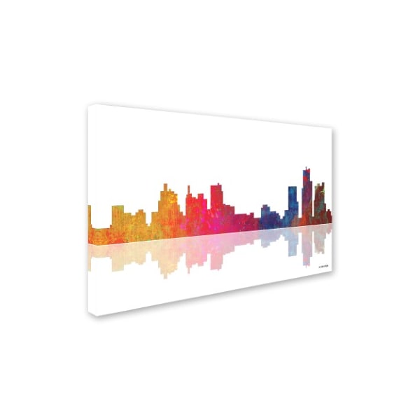 Trademark Fine Art Marlene Watson 'Boston Massachusetts Skyline II' Canvas Art, 16x24 - MW0076-C1624GG