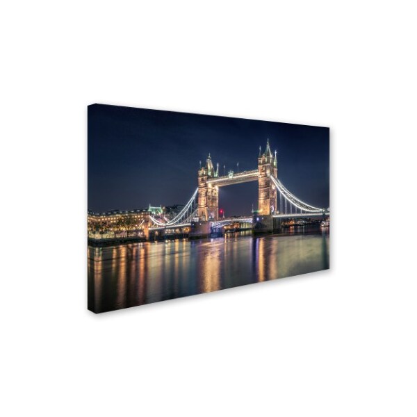 Trademark Fine Art Nader El Assy 'Night At The Tower Bridge' Canvas Art, 16x24 - 1X00931-C1624GG