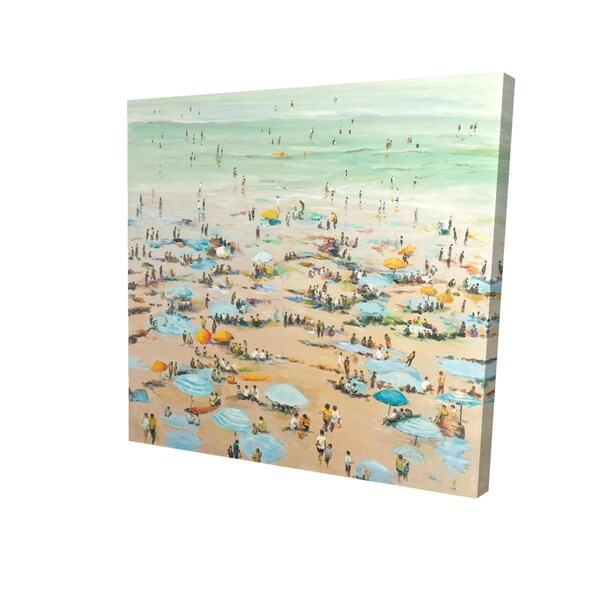 Fondo 16 x 16 in. People At The Beach-Print on Canvas - FO2776449