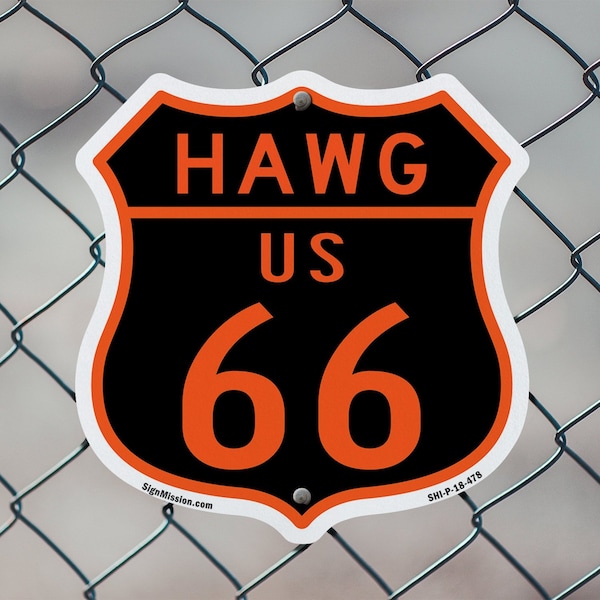 Signmission Hawg Us 66, 18 inch X 18 inch, Plastic Sign, 2PK - SHI-P-2PACK-18-478