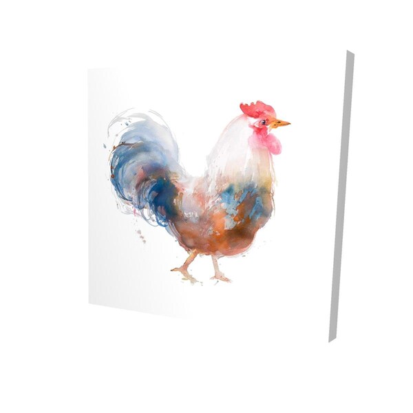 Fondo 16 x 16 in. Watercolor Rooster-Print on Canvas - FO2792101