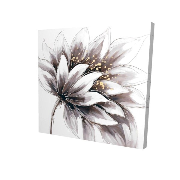 Fondo 32 x 32 in. Purple Flower with Gold Center-Print on Canvas - FO2790373