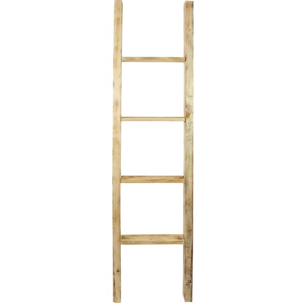 Ekena Millwork 15"W x 60"H x 3 1/2"D Vintage Farmhouse 4 Rung Ladder, Barnwood Decor Collection, Natural Barnwood - DECR015X060X04LDRUF