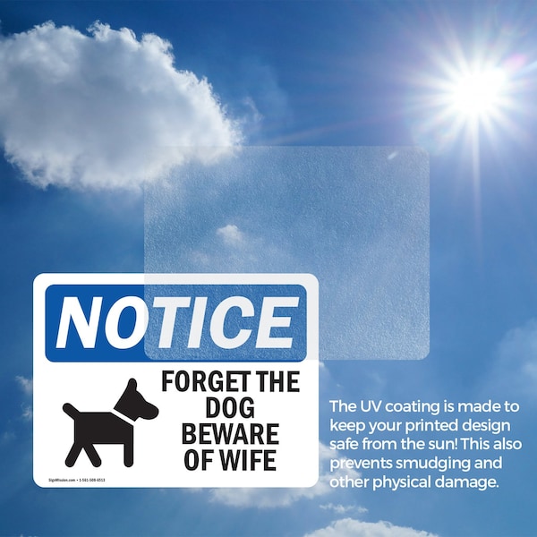 Signmission Forget The Dog Beware Of Wife Sign With Symbol, 24 Inch X 18 Inch, Vinyl Decal, 2PK - OS-2PACK-NS-D-1824-L-12876