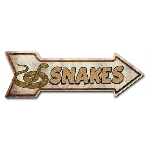 Signmission Snakes Arrow Decal Funny Home Decor 18in Wide - D-A-999608