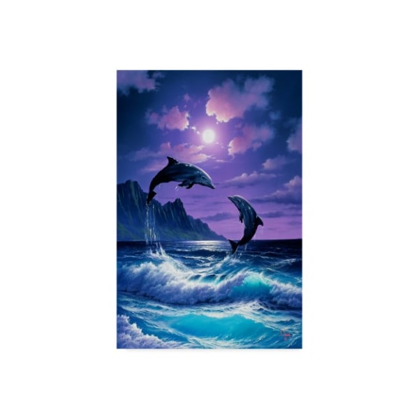 Trademark Fine Art Anthony Casay 'Jumping Dolphins' Canvas Art, 30x47 - ALI20372-C3047GG