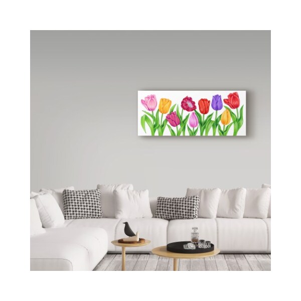 Trademark Fine Art Kimura Designs 'Floral Tulips' Canvas Art, 8x19 - ALI30801-C819GG